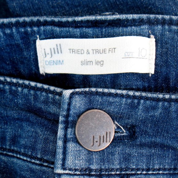 J.Jill Tried & True Fit Slim Leg Slash Pkts Sz 10 - Picture 3 of 6